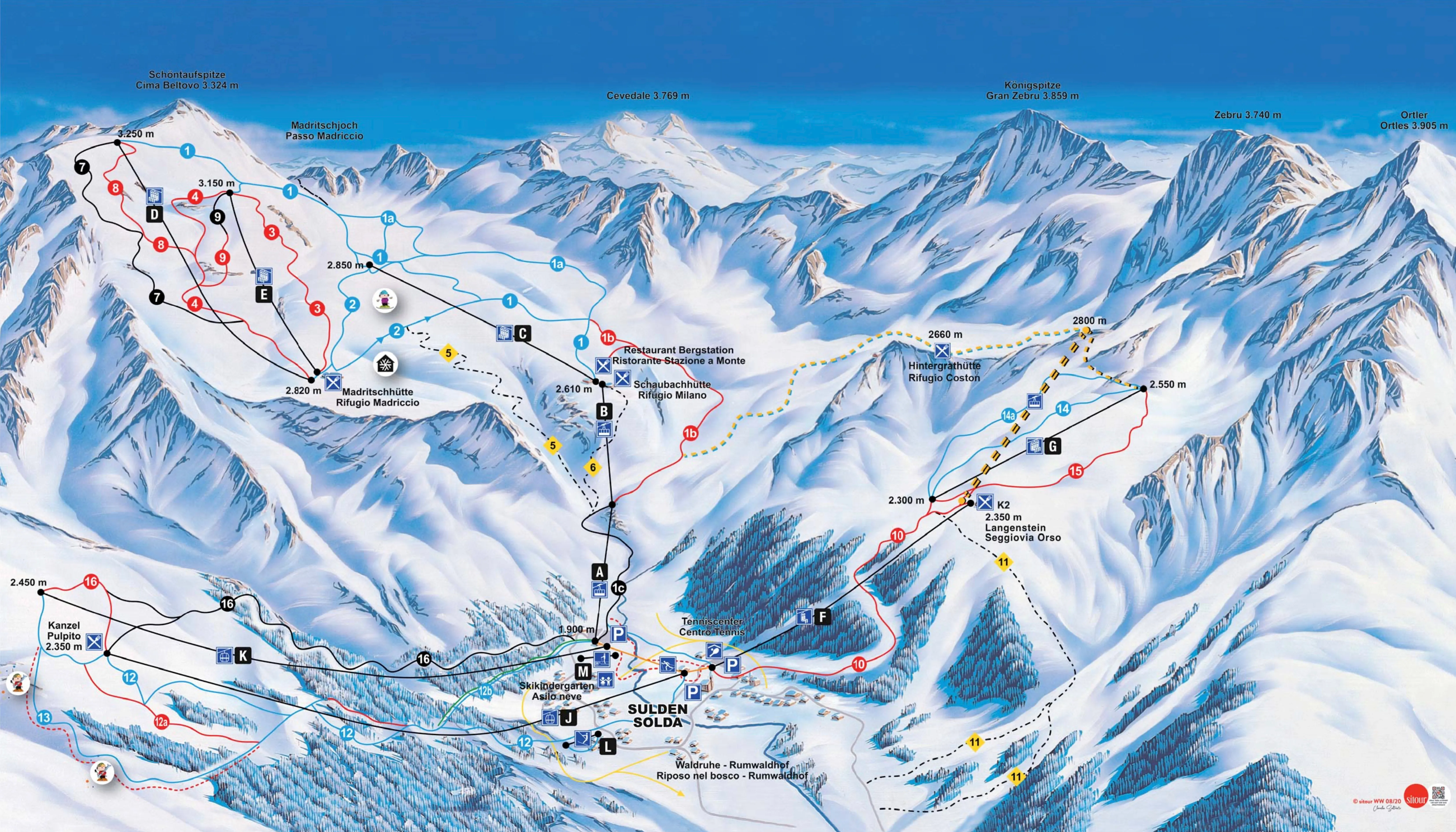 Sulden am Ortler ski area map