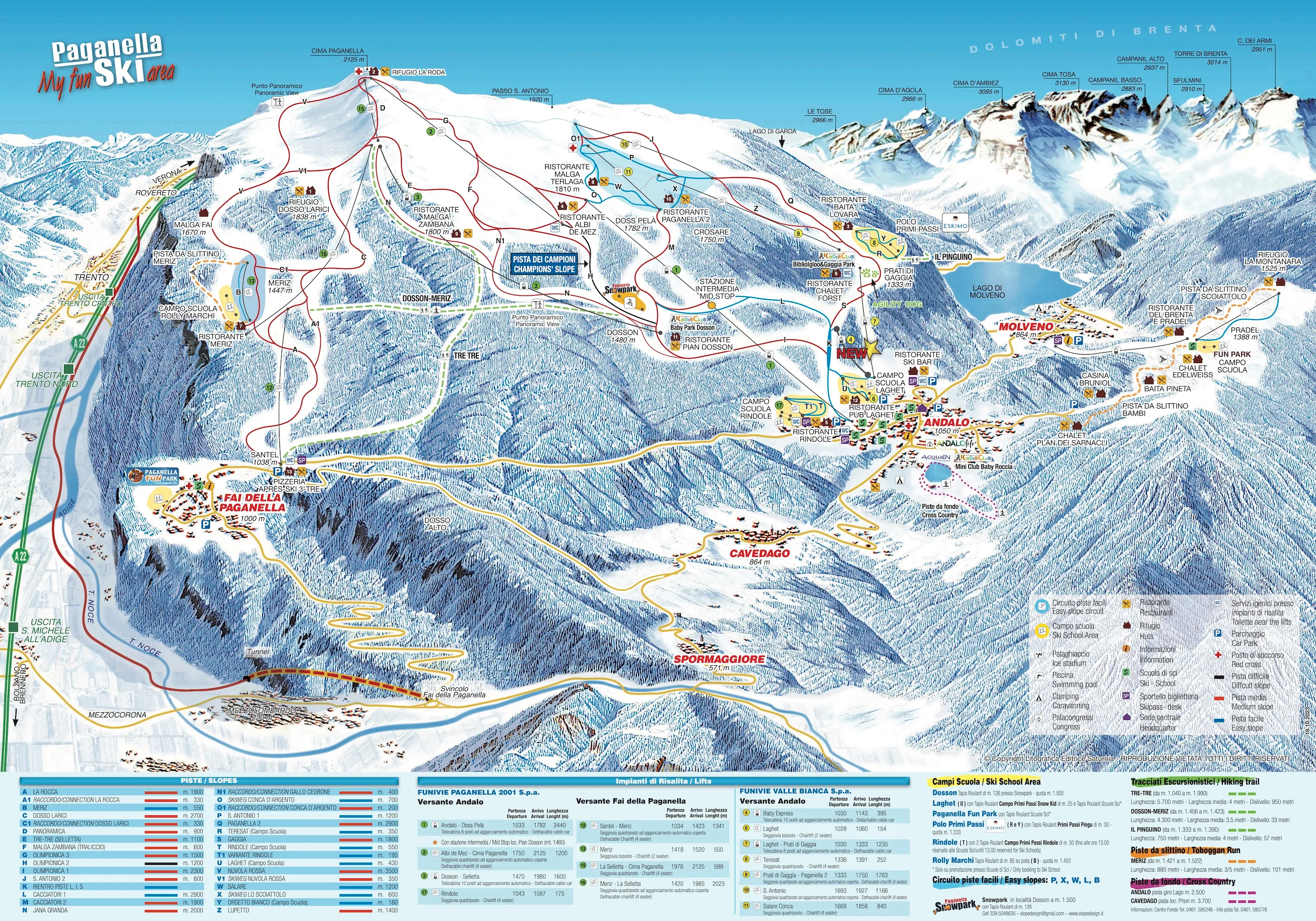 Paganella Ski ski area map