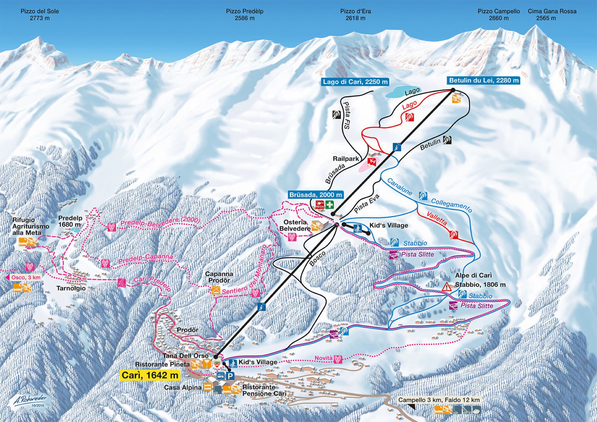 Carì ski area map