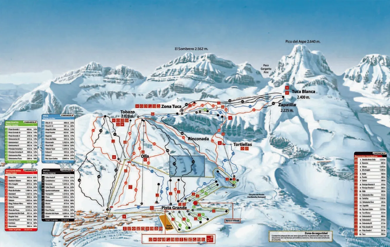 Candanchu ski area map