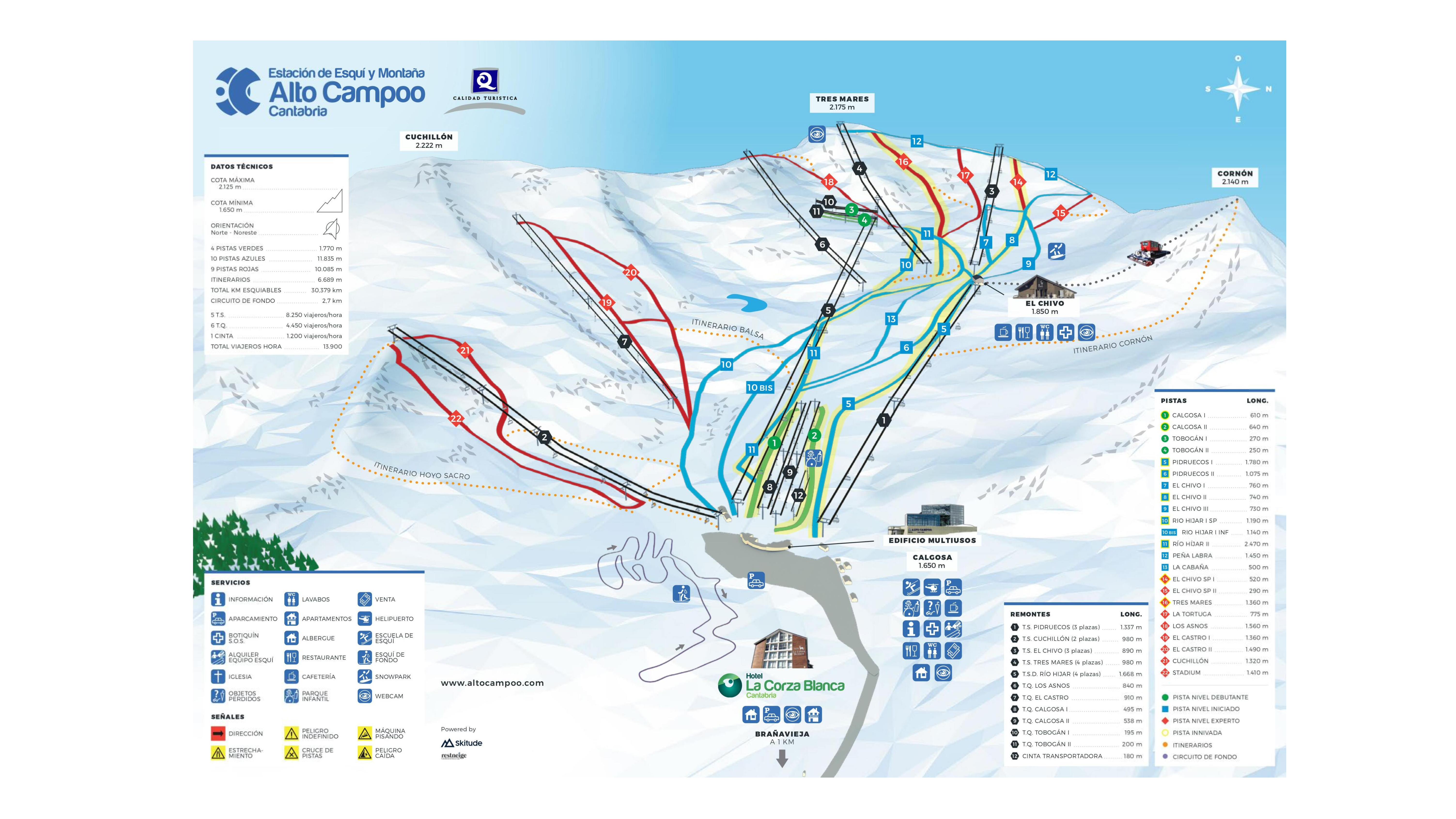 Alto Campoo ski area map