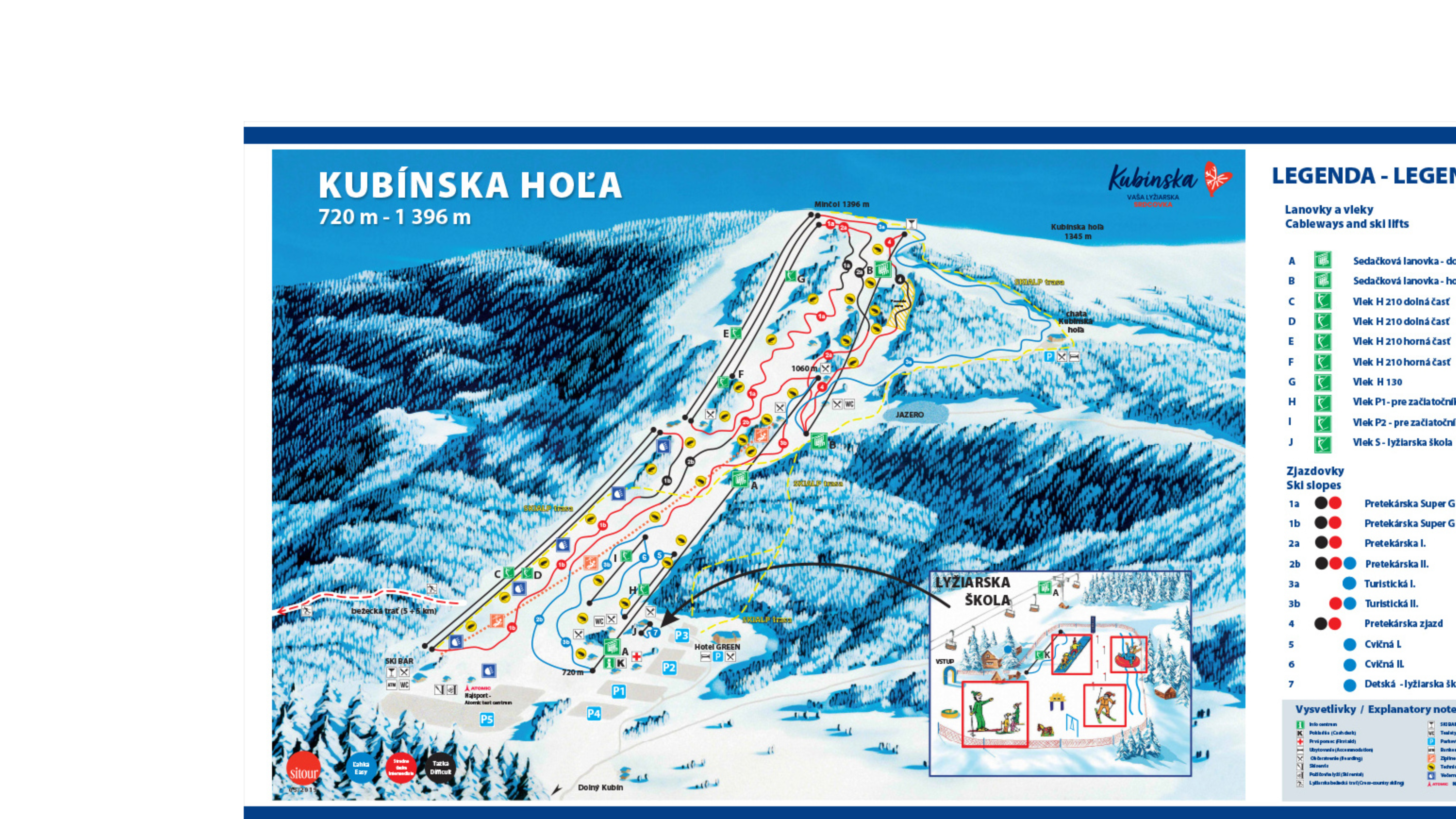 Kubínska hoľa ski area map