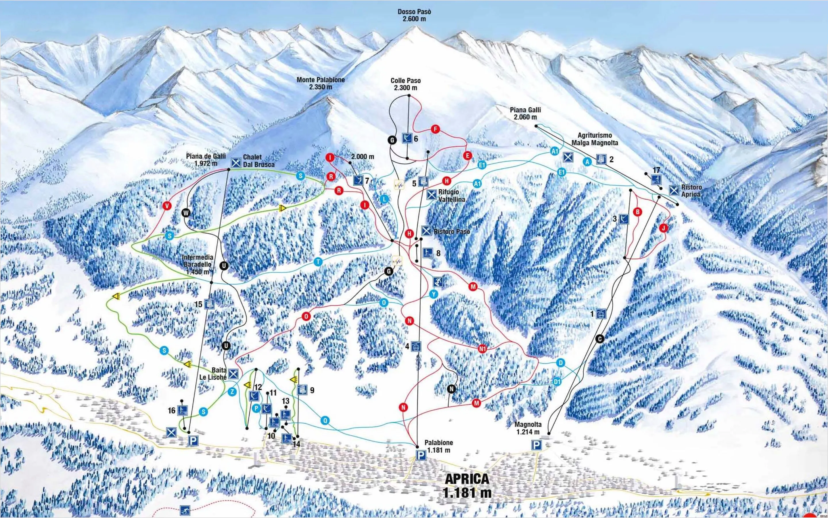 Aprica ski area map
