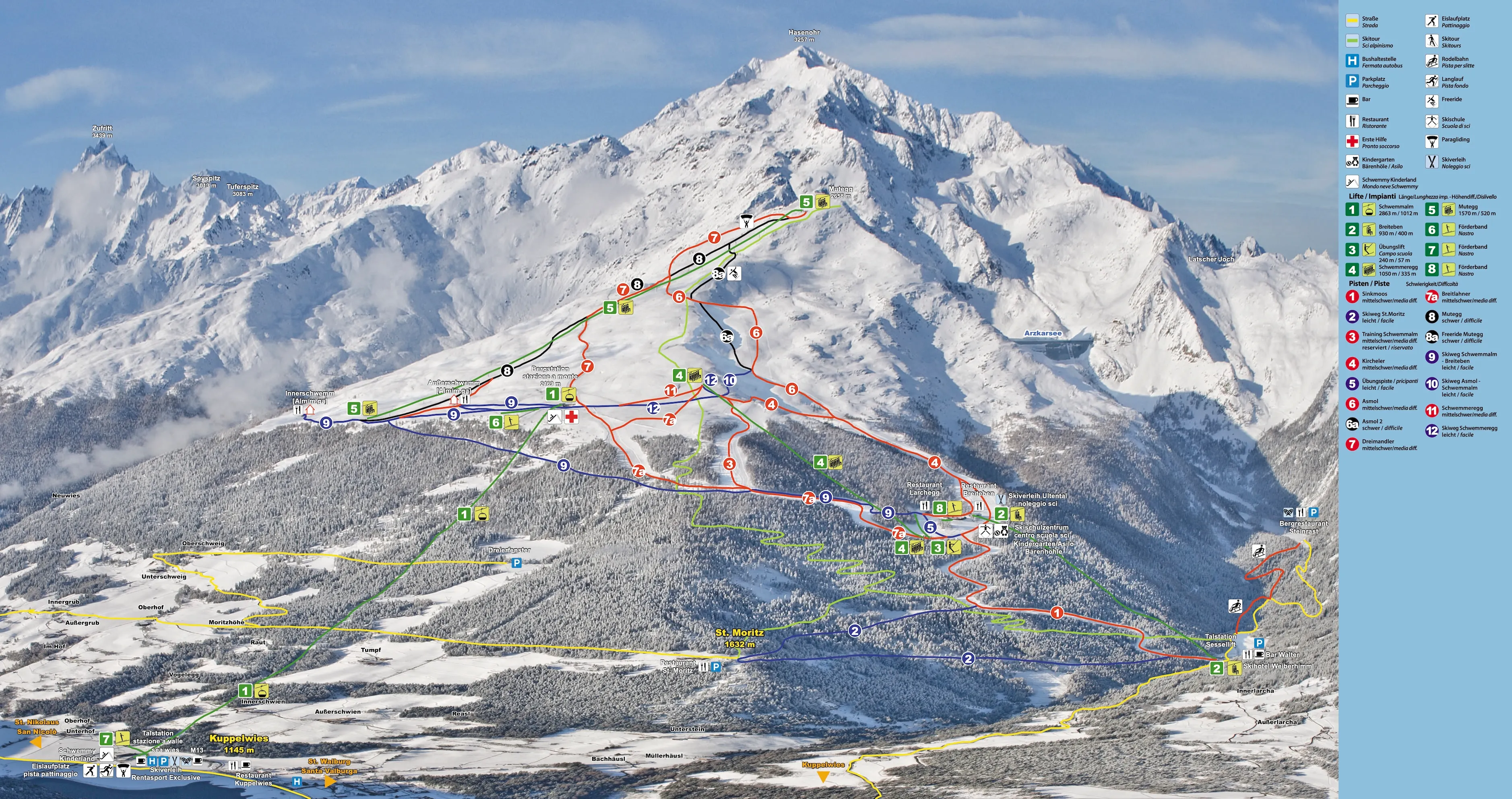 Schwemmalm ski area map
