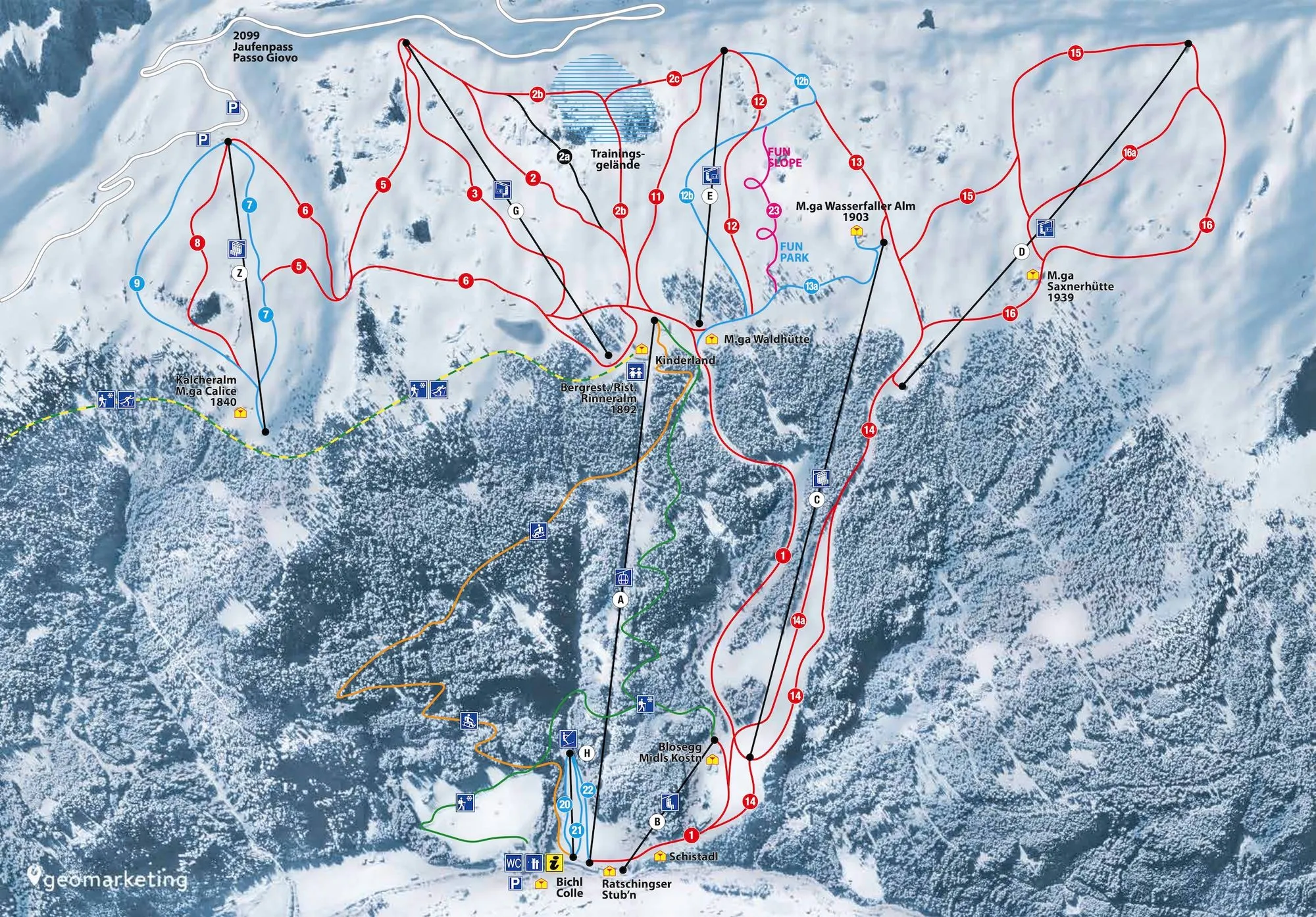Ratschings - Jaufen ski area map