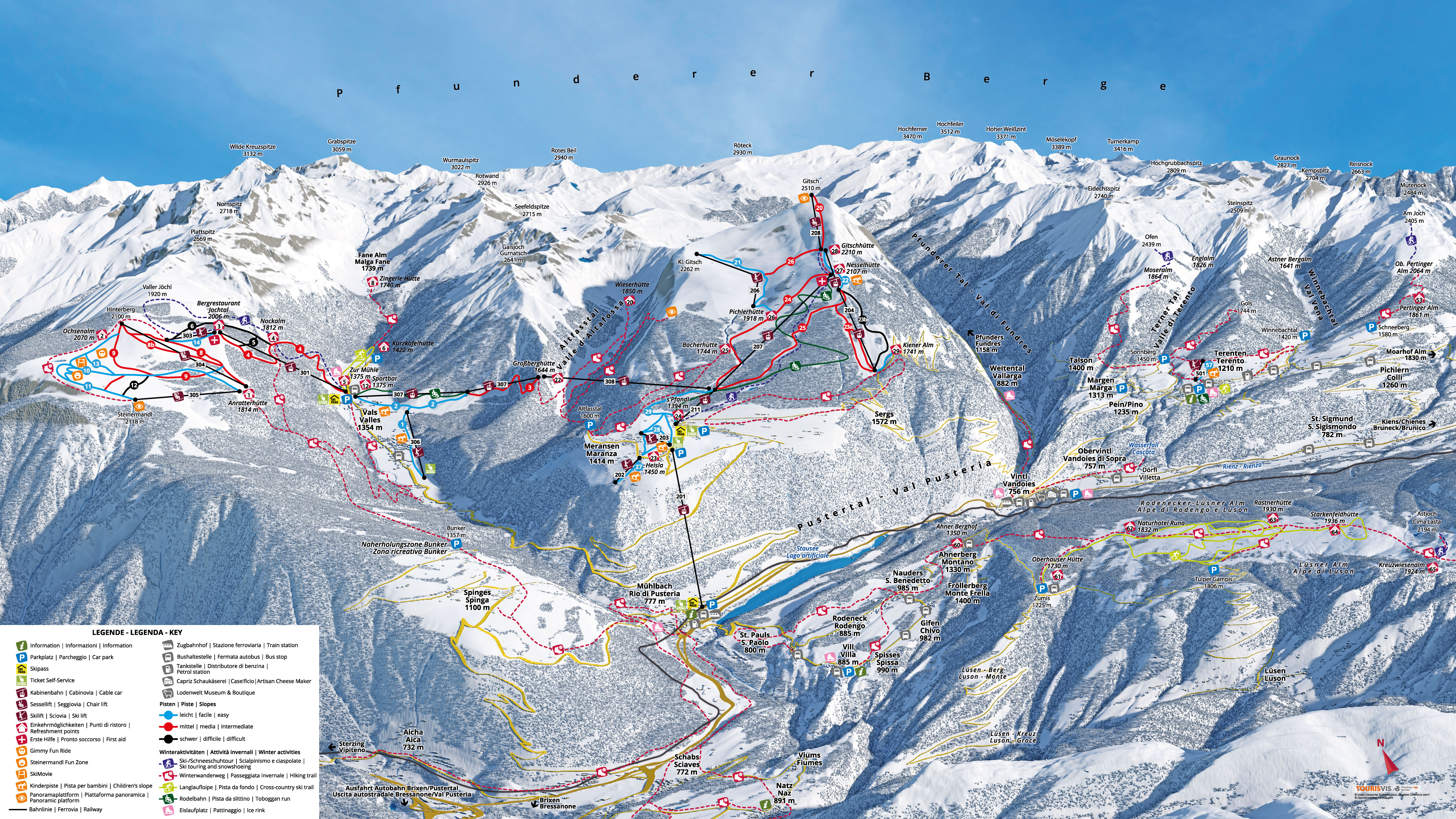 Gitschberg Jochtal ski area map