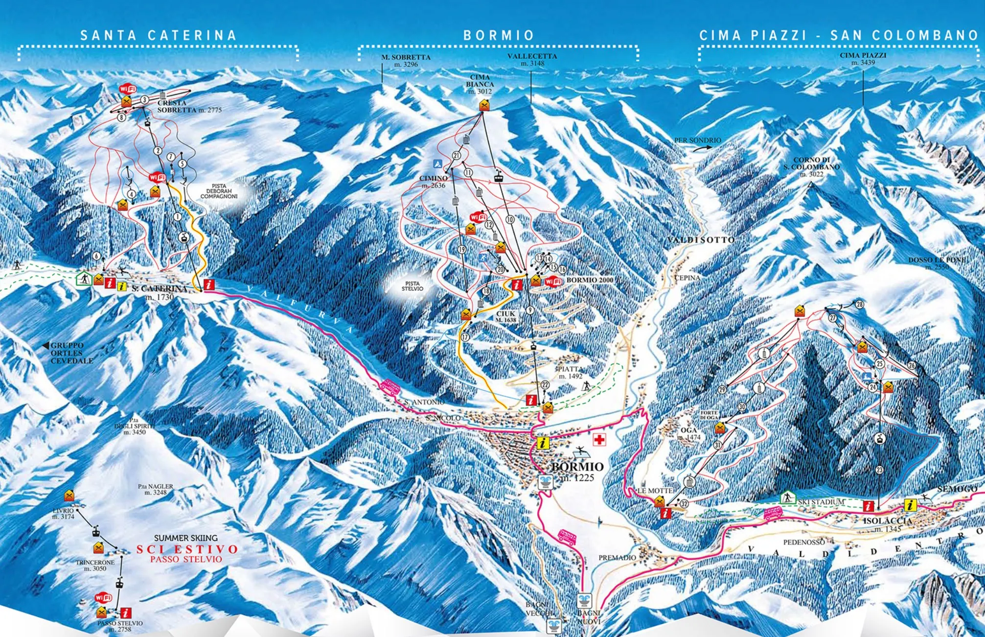 Bormio - Alta Valtellina ski area map