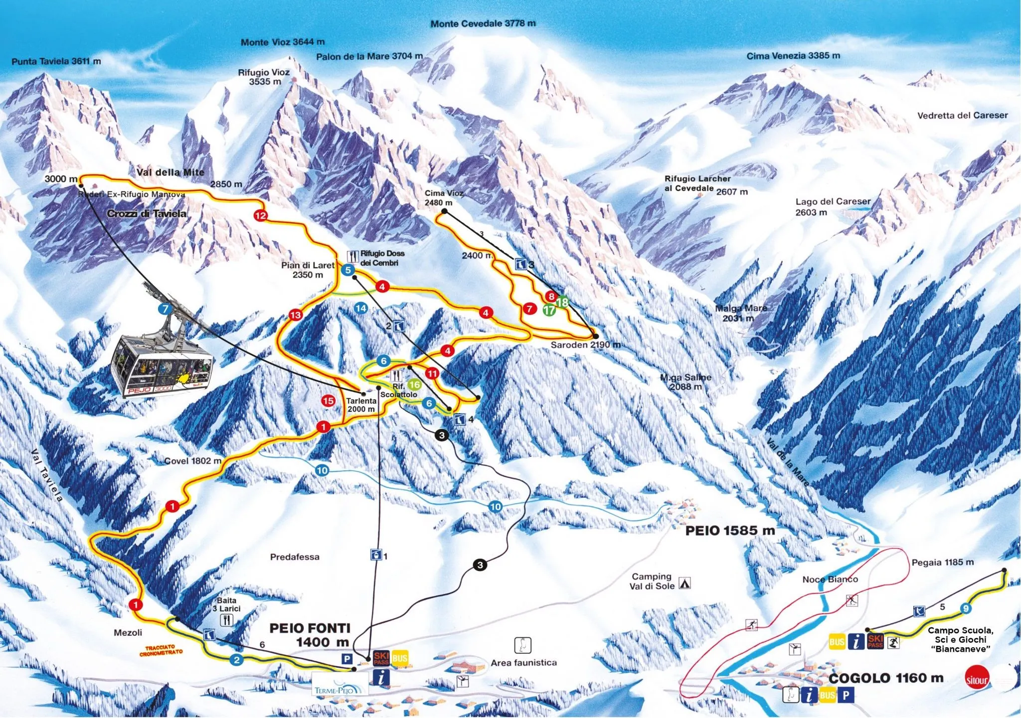 Pejo 3000 ski area map