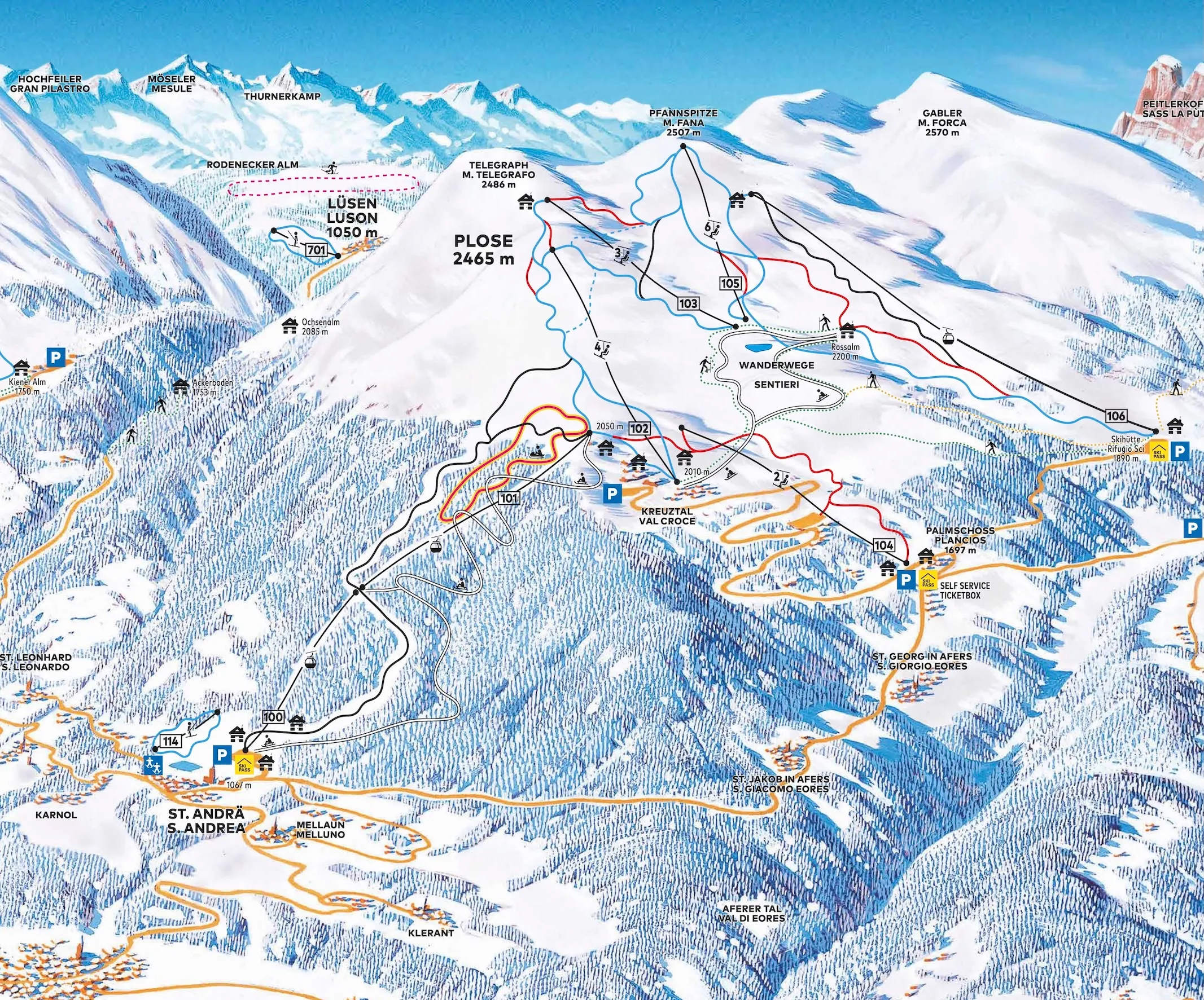 Plose ski area map