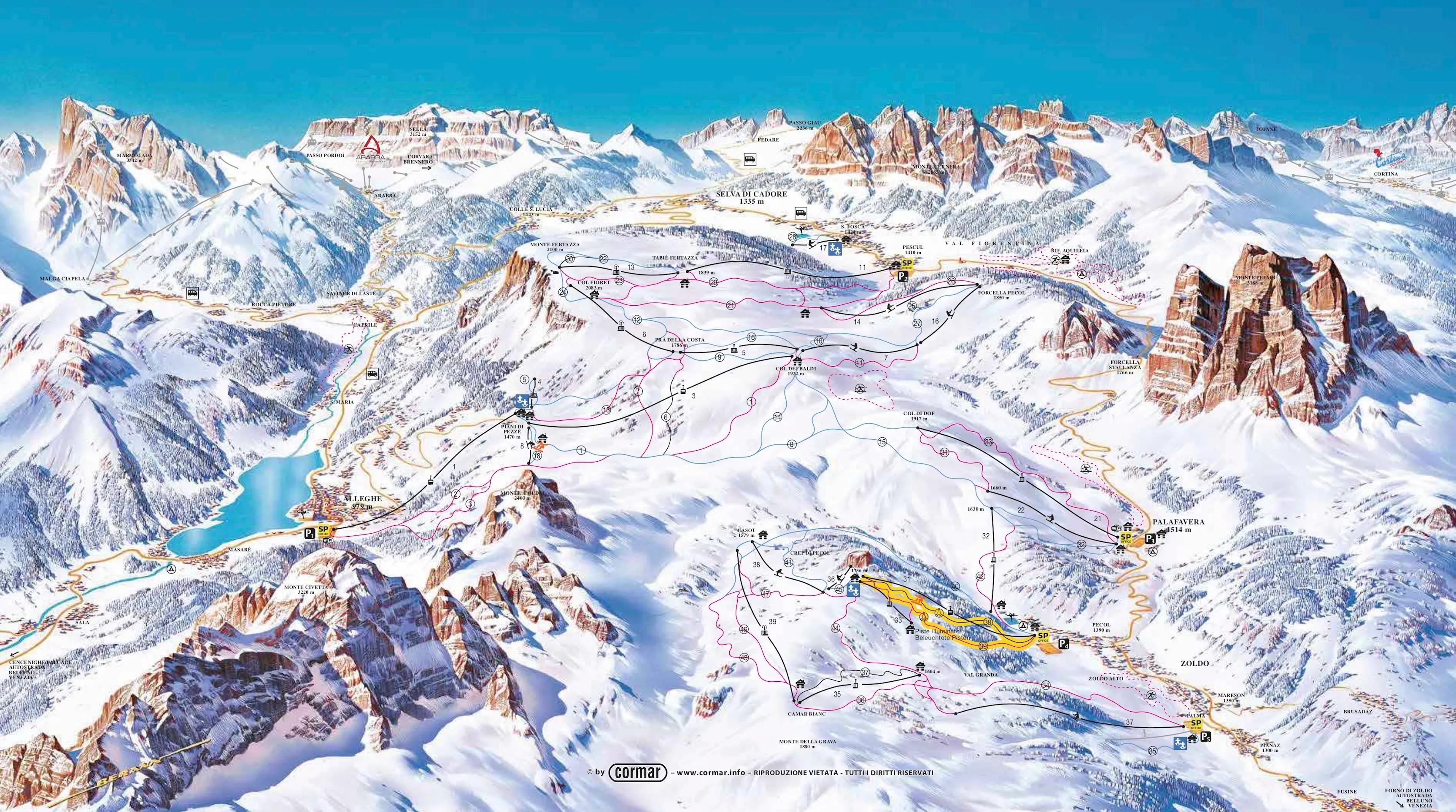 Civetta ski area map