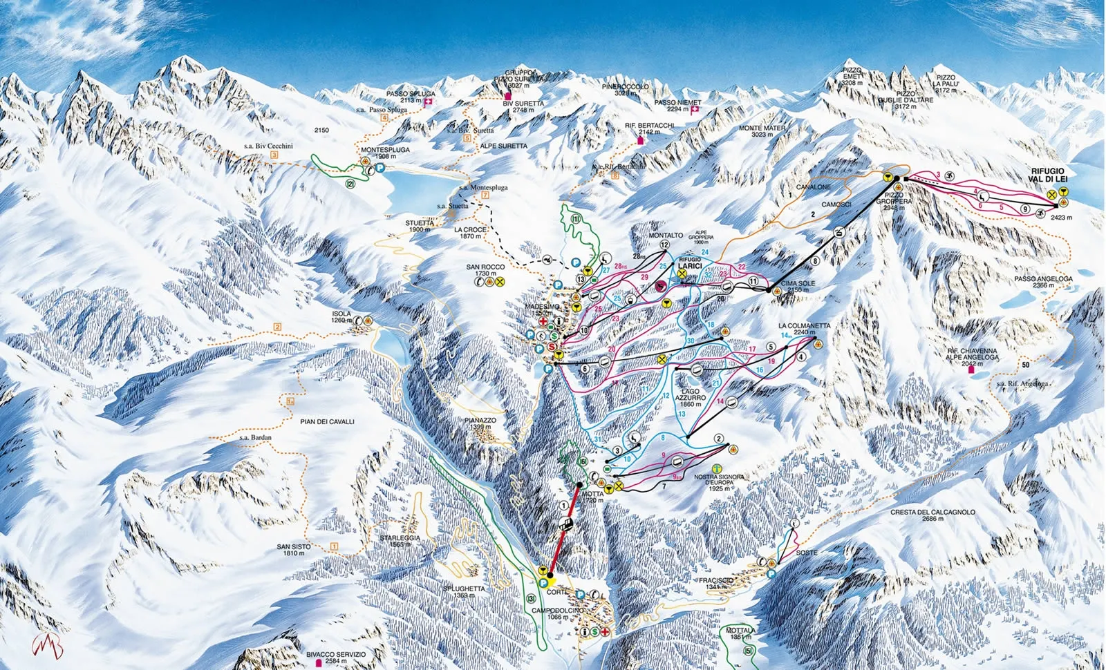 Valchiavenna ski area map
